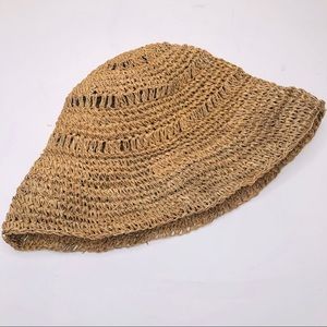 Cottagecore Vintage Packable Straw Hat Woven 90s